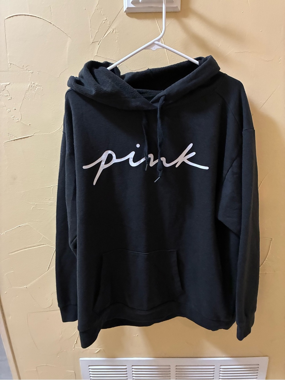 Victoria's Secret PINK Black Script Pullover Hoodie
